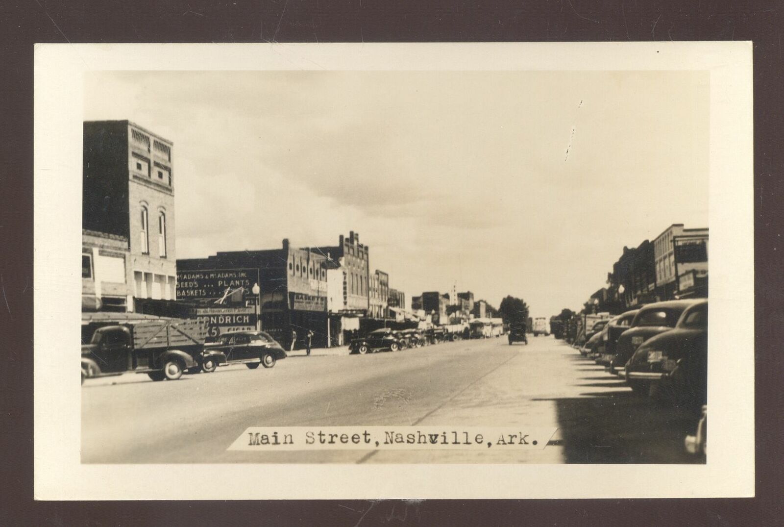 Rppc Nashville Arkansas Downtown Street Scene OLD Cars Real Photo
