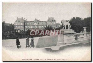 Postcard Old Paris the Senate and the Luxembourg Gardens