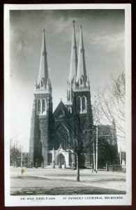 h2135 - AUSTRALIA Melbourne 1950s St. Patrick's Cathedral. Real Photo Postcard