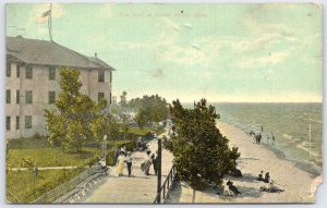 1911 Cedar Point Ohio The Surf Beach Resort Boardwalk Americhrome Postcard