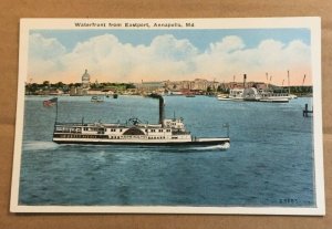 VINT UNUSED  PC - HARRINGTON STEAMER - WATERFRONT FROM EASTPORT, ANNAPOLIS, MD.