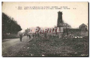 Old Postcard Battle Of Marne Blesmes Ruins