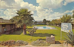 ALADDIN APARTMENTS Tucson, AZ Swimming Pool Roadside 1962 Vintage Postcard