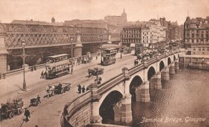 Vintage Postcard Jamaica Bridge Formerly Broomielaw Bridge Glasgow Scotland