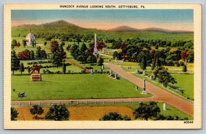 Civil War  Gettysburg Pennsylvania  Hancock Ave Looking South  Postcard