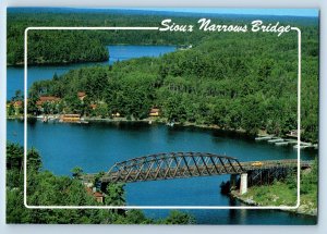 Ontario Canada Postcard Bridge at Sioux Narrows c1960's Unposted Vintage