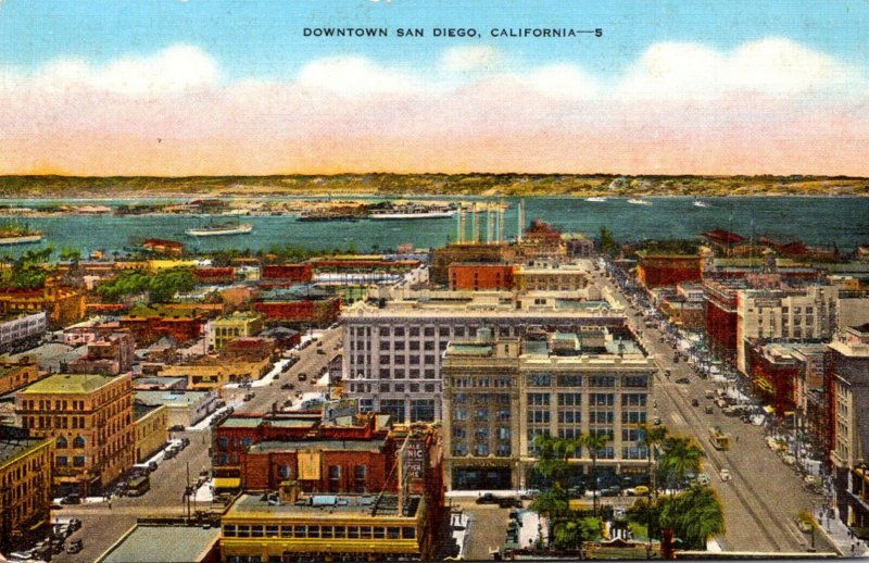 California San Diego Aerial View Of Downtown