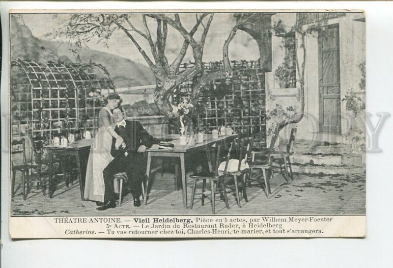 459712 FRANCE Theatre Antoine STAGE Old Heidelberg Vintage postcard #5