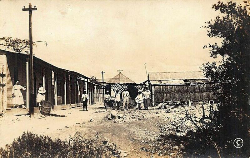 Cuba Small Town View Buildings Real Photo Postcard