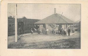 Monponsett MA Railroad Station Train Depot Postcard