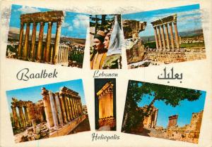 Lebanon Heliopolis Baalbek multi views postcard