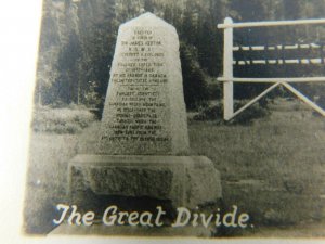 The Great Divide Continental Divide Alberta Canada Real Photo Vintage Postcard