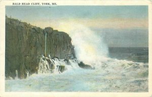 York, Maine Bald Head Cliff 1921 White Border Postcard Used