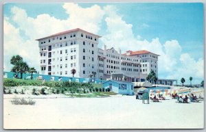 Daytona Beach 1950s Postcard Sheraton Beach Hotel  Resort Ocean Sand