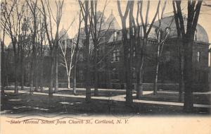 Cortland NY~State Normal School on Church Street~University of New York~1907 PC