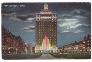 Hotel Claridge, Atlantic City, New Jersey, Night View, Vintage Linen Postcard