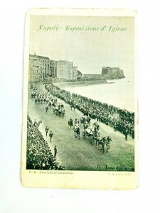 Napoli Italy, Esposizioned Igiene Corteo Reale all Inaugurazione, Old Postcard