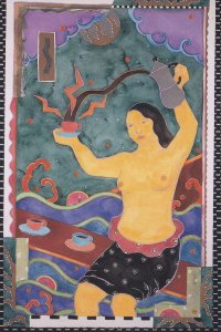 Anna Price Oneglia Coffee Goddess Risque Painting Postcard