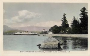 RPPC VANCOUVER, B.C. Canada ~ BROCKTON POINT LIGHTHOUSE Stanley Park   Postcard