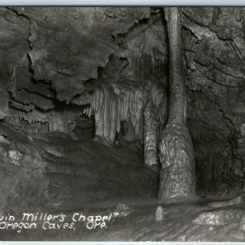 c1940s Oregon Caves, OR RPPC Joaquin Miller's Chapel Photo Art Ray 1626 Ore A211