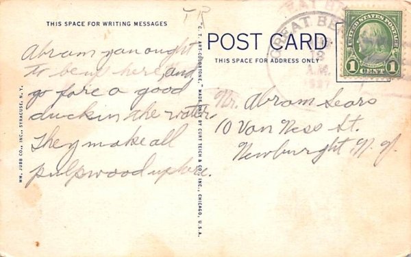 Bee Bee Island Watertown, New York Postcard
