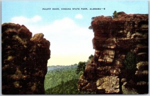 VINTAGE POSTCARD PULPIT ROCK AT CHEHA STATE PARK ALABAMA #21156