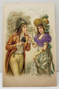 Beautiful Embossed and Foil Embellished Couple Postcard C4