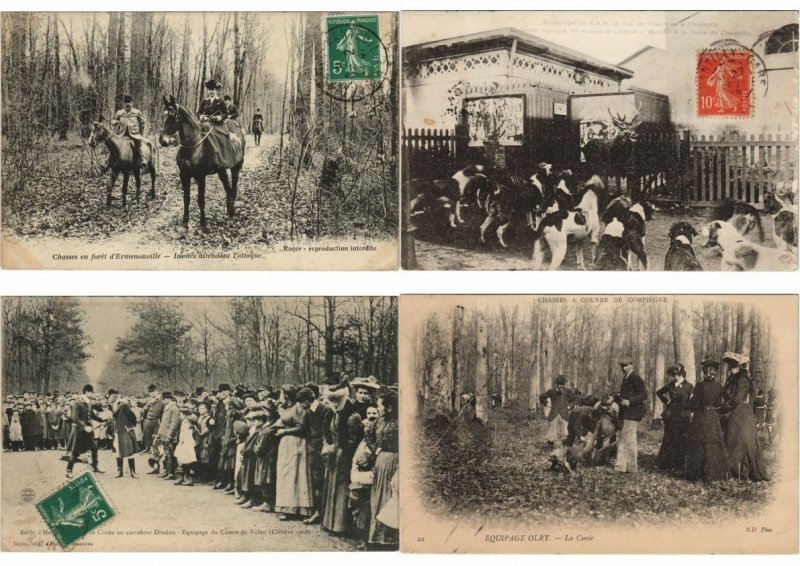 HUNTING CHASSE FRANCE SPORT 50 Vintage Postcards Pre-1920 (PART I.) (L3076)