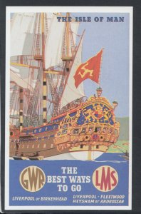 Railways Postcard - The Isle of Man Railway Poster, GWR & LMS - RS18808