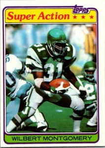 1981 Topps Football Card Wilbert Montgomery Philadelphia Eagles sk10228