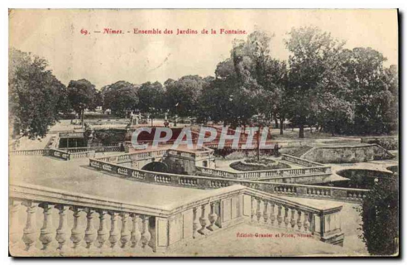Old Postcard Set of Nimes Jardins de la Fontaine
