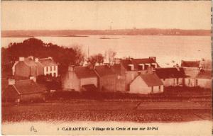 CPA CARANTEC - Village de la Croix et vue sur St-POL (457504)