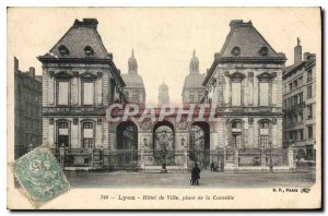 Postcard Old Lyon Hotel de Ville Place de la Comedie