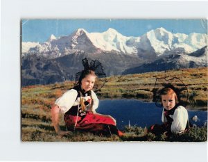 Postcard Niederhorn Finsteraarhorn Eiger Mönch Jungfrau Switzerland