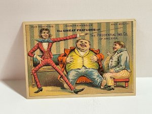 1880-1890s Trade Card Prudential Insurance Office Newark NJ Brooklyn NY Fat Man