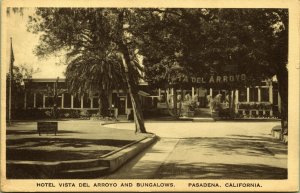 Hotel Vista del Arroyo and Bungalows Pasadena California Postcard 1944