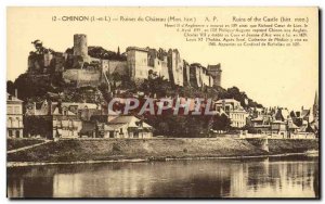 Old Postcard Chinon Castle Ruins