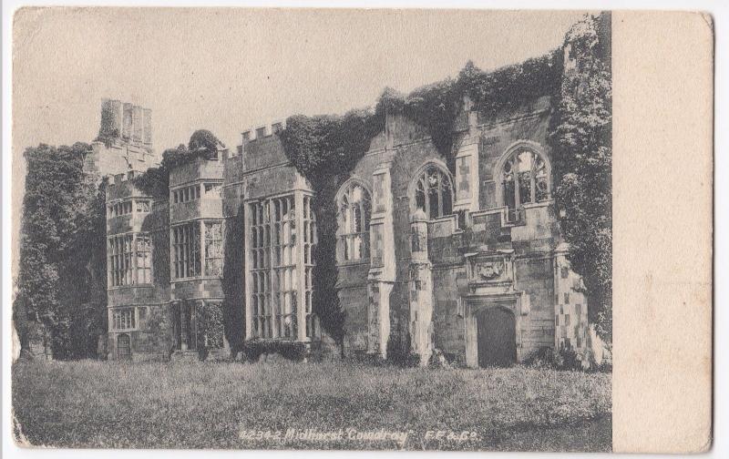 Sussex; Cowdray Hall Ruin PPC, 1903 Midhurst Squared Circle PMK Redirected 