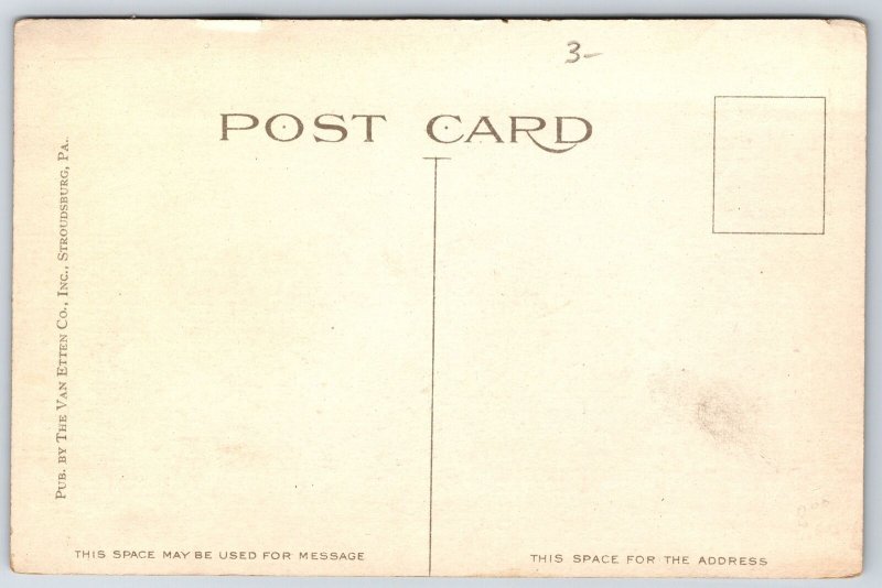 Stroudsburg PA~Main Street Looking East~Corner Drug Store~Sidewalk Shoppers~1914