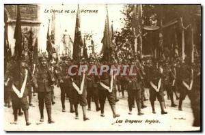 Old Postcard The Army Defile Of Victory The English flags