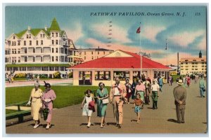 1952 Crowds at Pathway Pavilion Ocean Grove New Jersey NJ Posted Postcard