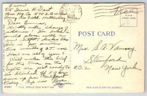 Hattiesburg  Mississippi  Free Masons  Masonic Temple WW2 Army T5 1943  Postcard