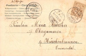 L302 Easter Greetings 1905 Humanized Rabbit riding bicycle Egg embossed postcard