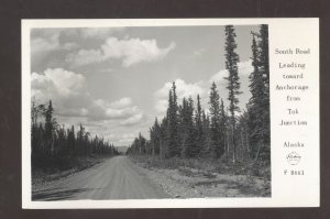 RPPC SOUTH ROAD FROM ANCHORAGE ALASKA FROM TOK JCT. REAL PHOTO POSTCARD