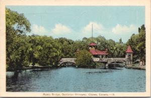 Rustic Bridges Dominion Driveway Ottawa Ontario ON c1941 Vintage Postcard D42