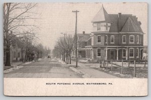 Waynesboro PA Beautiful Homes on South Potomac Ave D.L. Miller Postcard E45
