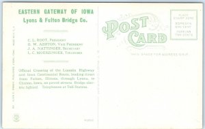 c1910s Clinton, Iowa Lyons & Fulton Bridge Advertising Postcard High Bridge A70