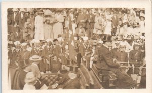 1908 - 1918 U.S. Navy Sailors Officers and Others at Parade Real Photo Postcard