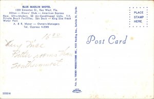 Blue Marlin Motel Key West FL Postcard PC106