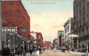 St Clair Street Toledo Ohio Antique Postcard L3001